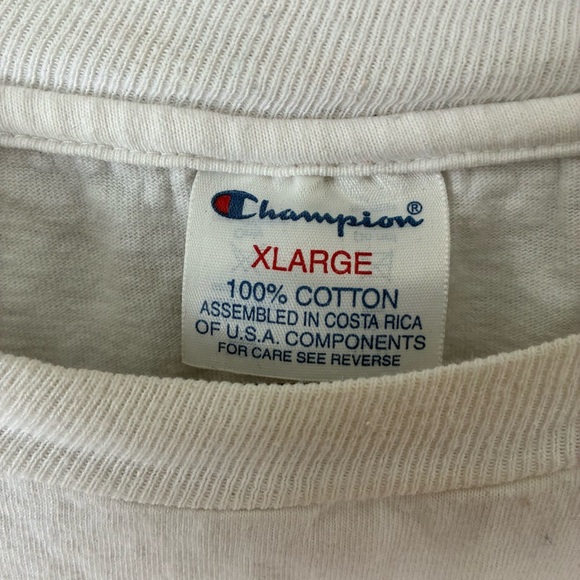 Vintage Y2K Bass T Shirt Mens Size XL White Imported British Ale Logo champion - Picture 2 of 3